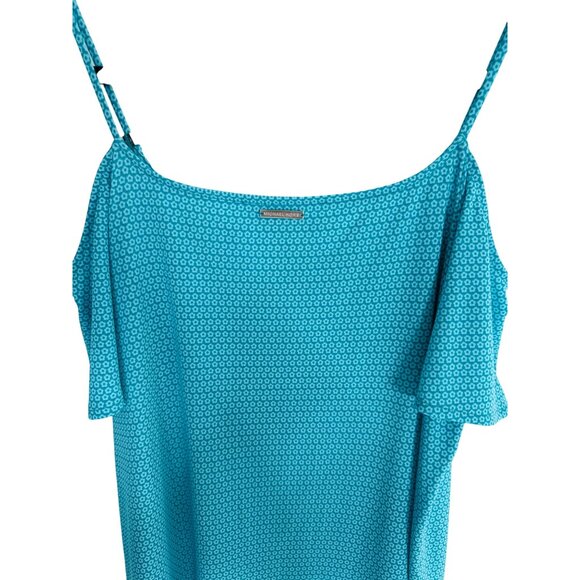 2/$30 Michael Michael Kors M Womens Turquoise Patterned Dress - Picture 8 of 11